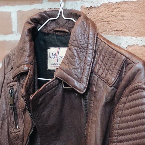 Wilson’s Chocolate Leather Moto Jacket - Picture 3 of 8